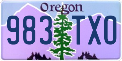 OR license plate 983TXO