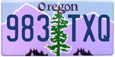 OR license plate 983TXQ