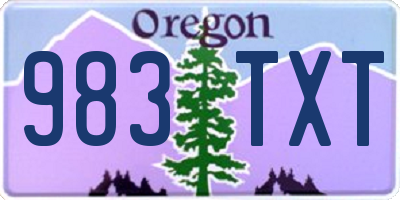 OR license plate 983TXT