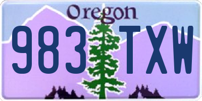 OR license plate 983TXW