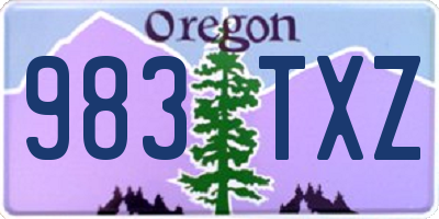 OR license plate 983TXZ