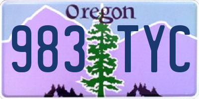 OR license plate 983TYC