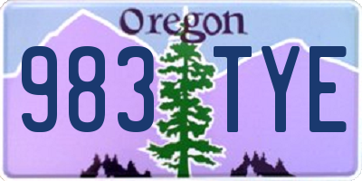 OR license plate 983TYE