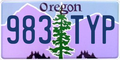 OR license plate 983TYP