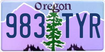 OR license plate 983TYR