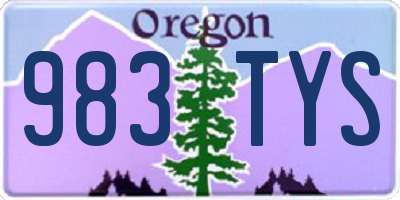OR license plate 983TYS