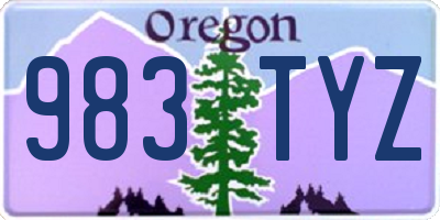 OR license plate 983TYZ
