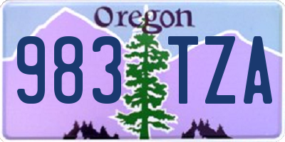OR license plate 983TZA
