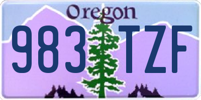 OR license plate 983TZF