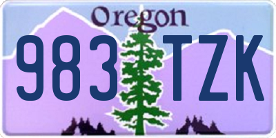 OR license plate 983TZK