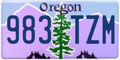 OR license plate 983TZM