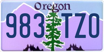 OR license plate 983TZO