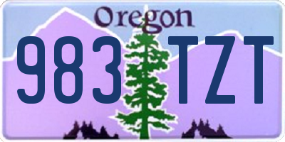 OR license plate 983TZT