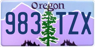 OR license plate 983TZX