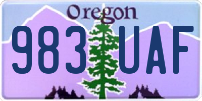 OR license plate 983UAF