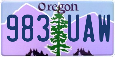 OR license plate 983UAW