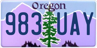 OR license plate 983UAY