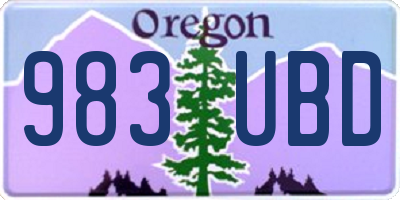 OR license plate 983UBD