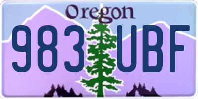 OR license plate 983UBF