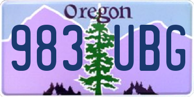 OR license plate 983UBG
