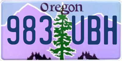 OR license plate 983UBH