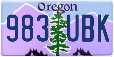 OR license plate 983UBK