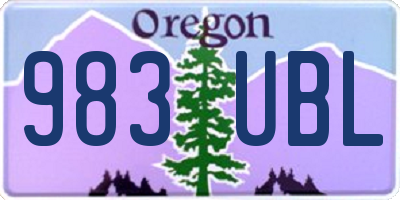 OR license plate 983UBL