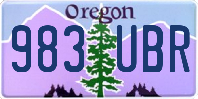 OR license plate 983UBR