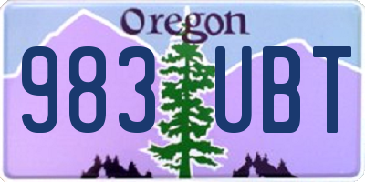 OR license plate 983UBT
