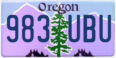 OR license plate 983UBU