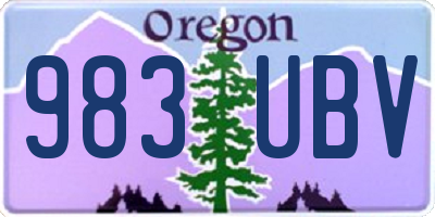 OR license plate 983UBV