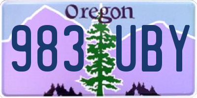 OR license plate 983UBY