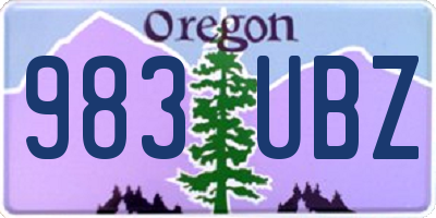 OR license plate 983UBZ