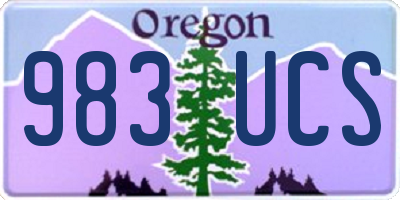OR license plate 983UCS