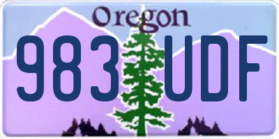 OR license plate 983UDF