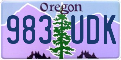 OR license plate 983UDK