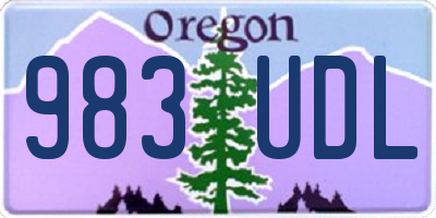OR license plate 983UDL