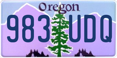OR license plate 983UDQ