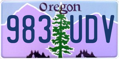 OR license plate 983UDV