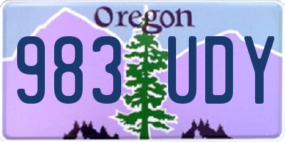 OR license plate 983UDY