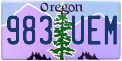 OR license plate 983UEM