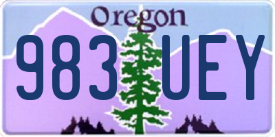 OR license plate 983UEY
