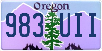 OR license plate 983UII