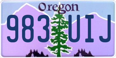 OR license plate 983UIJ