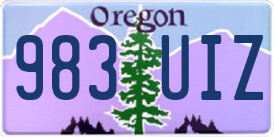 OR license plate 983UIZ