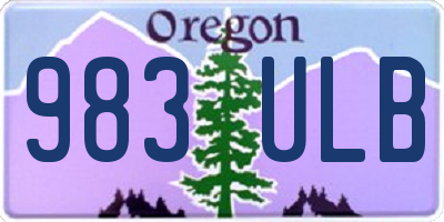 OR license plate 983ULB