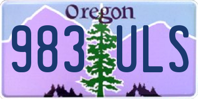 OR license plate 983ULS