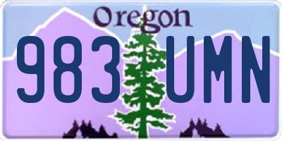 OR license plate 983UMN