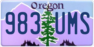 OR license plate 983UMS