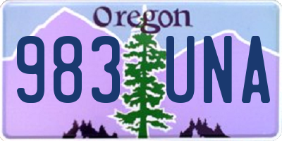 OR license plate 983UNA